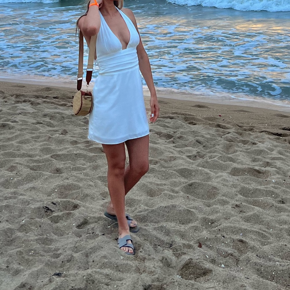 White halter dress with back cut out